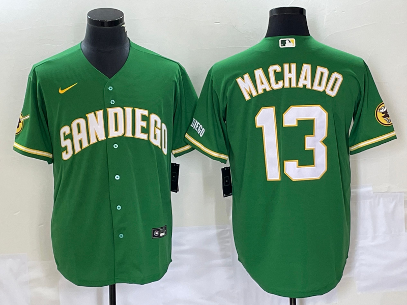 Men's San Diego Padres Manny Machado #13 Green Jersey